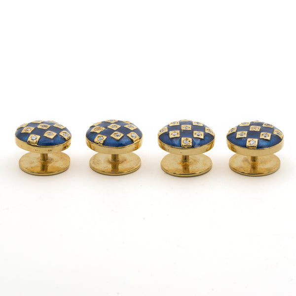 Gingham Enamel Kurta Buttons - AZGA