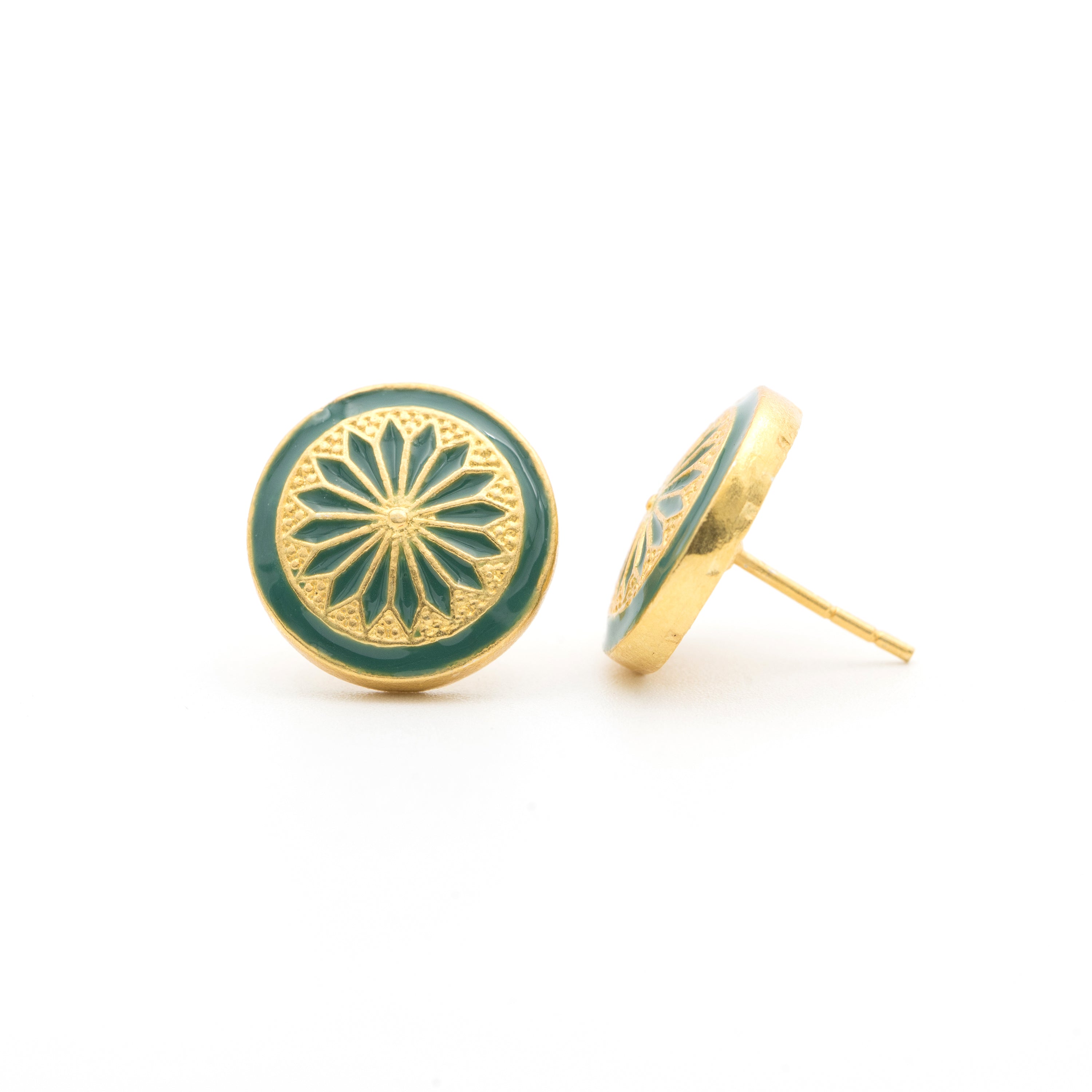 Kutch Earrings - Sage Green - AZGA