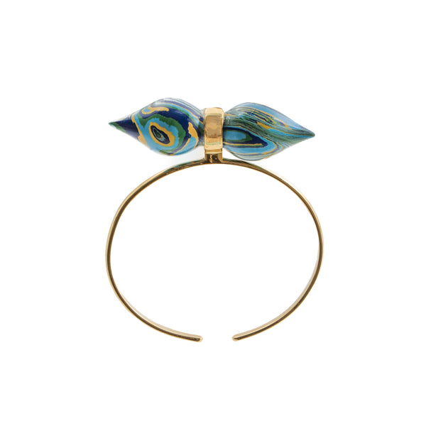 Marbling Dome Bangle - Blue