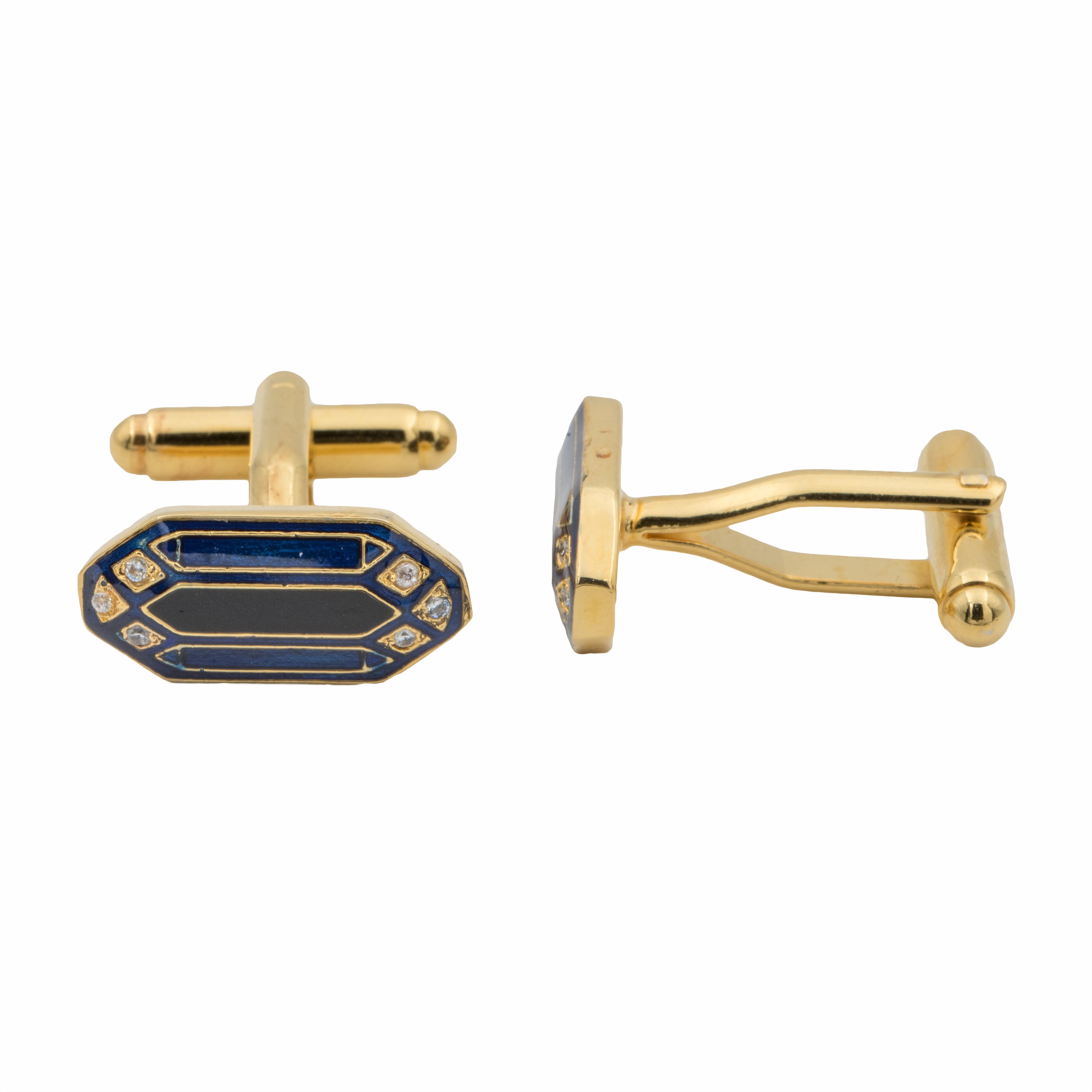 Navarra Cufflinks - Blue and Black