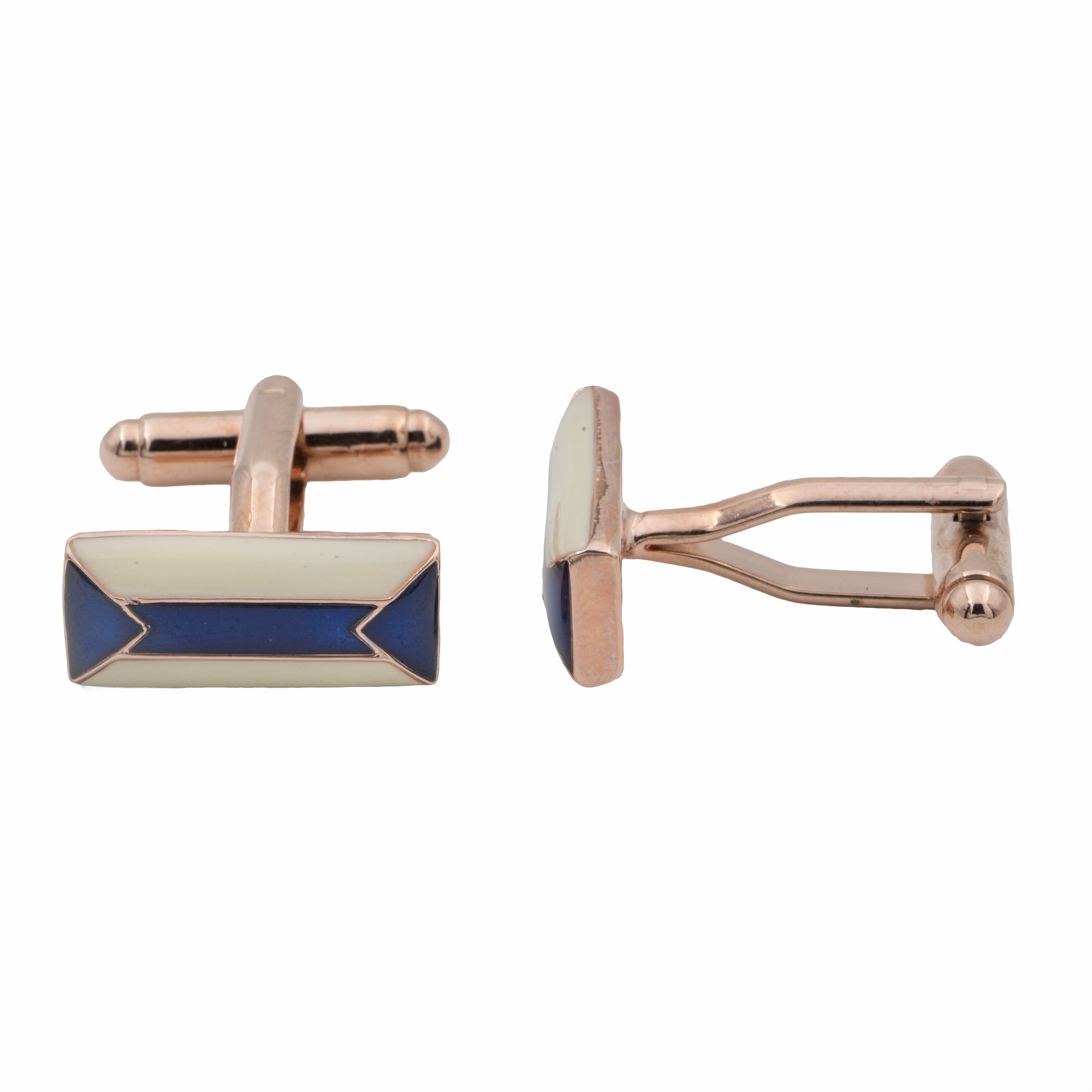 Pyrenees Cufflinks - Ivory and Blue