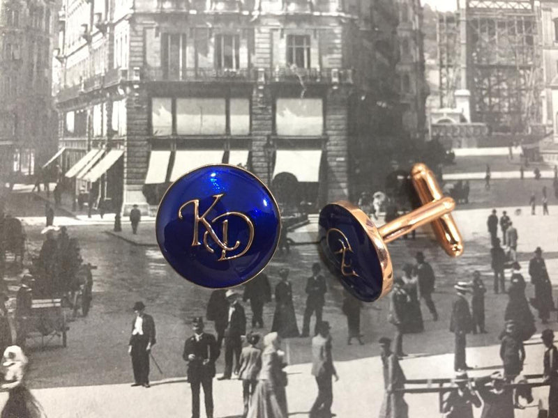 Monogram Enamel Cufflinks, Authentic & Vintage