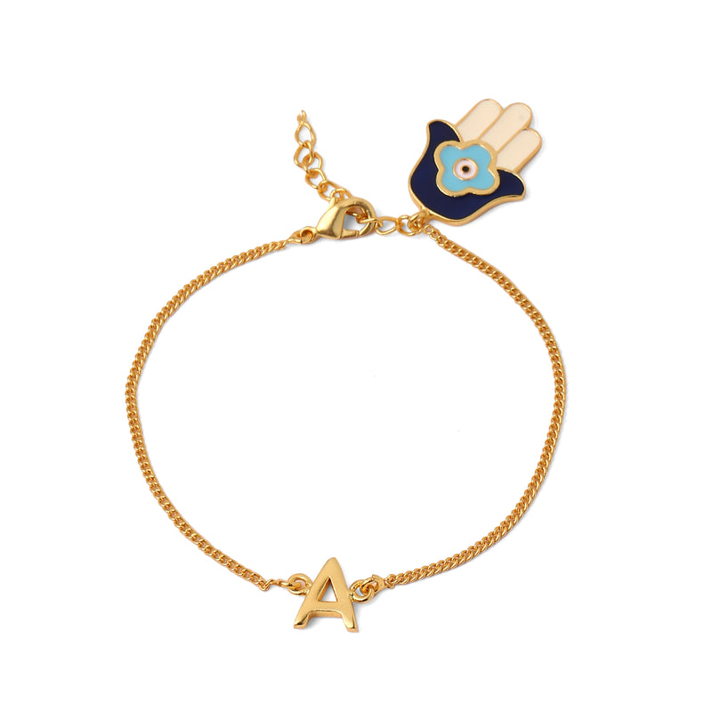 Buy Gelin 14k Solid Gold Hamsa Ornamental Hand of Fatima Chain Adjustable  Bracelet for Women at Amazon.in