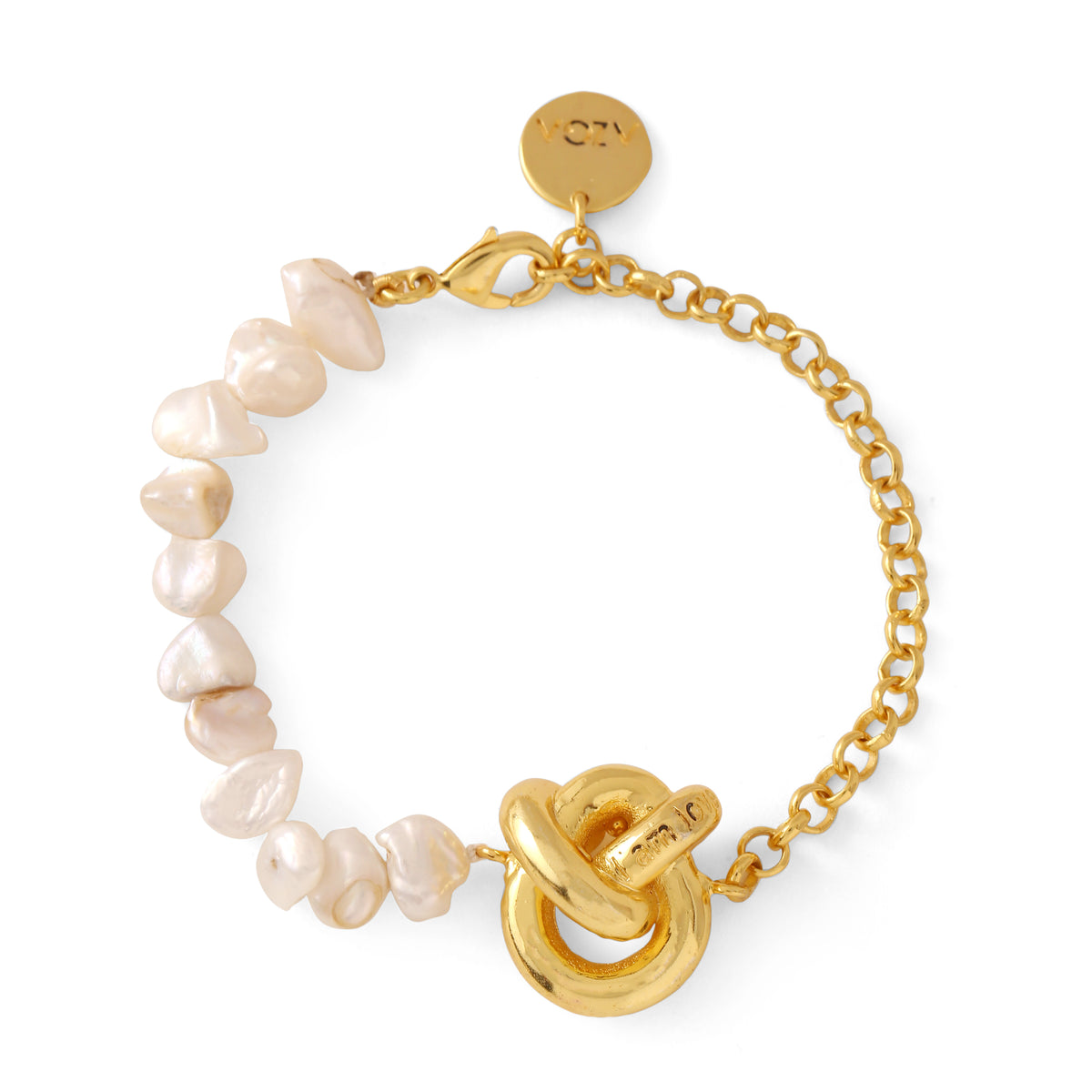 Argent Gleam Spinal Chain Bracelet Brass（Classic Pearl Bracelet）