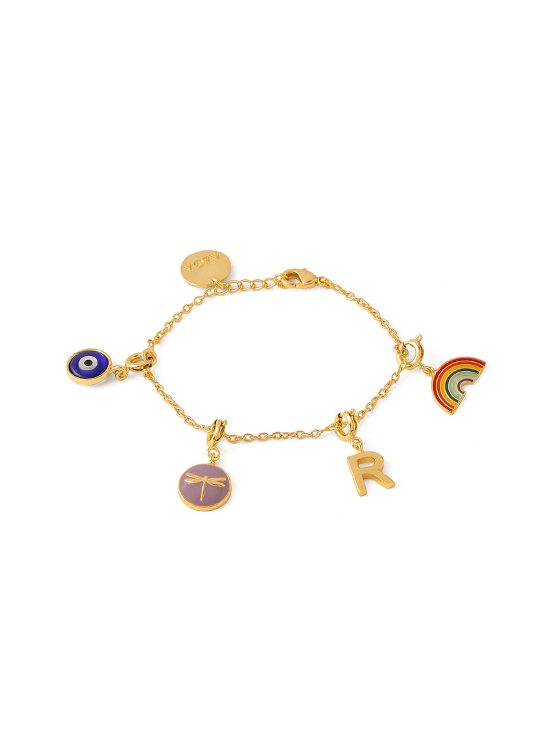 FOUNDRAE 18-karat gold multi-stone charm bracelet | NET-A-PORTER