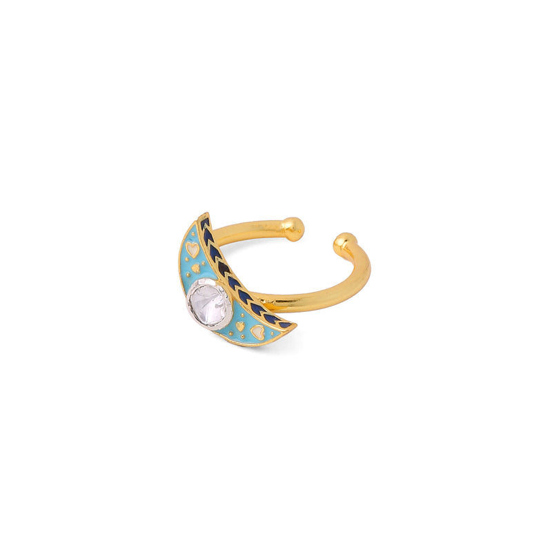 Crescent Polki Ring