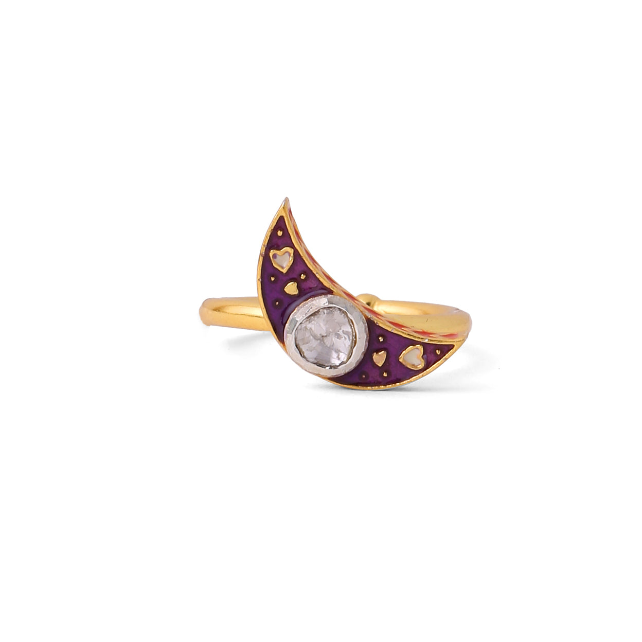 Crescent Polki Ring