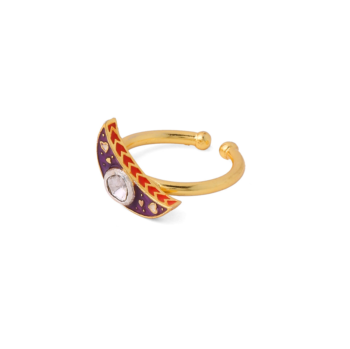 Crescent Polki Ring