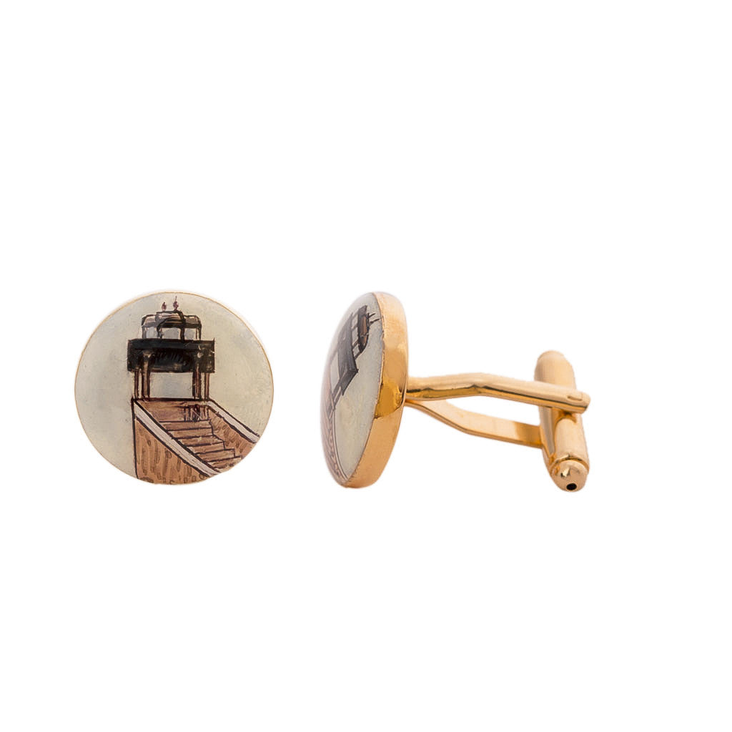 Hand painted Sun Dial cufflinks - AZGA