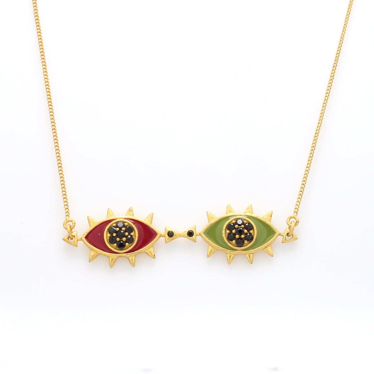 Double Eye Enamel neck chain - AZGA