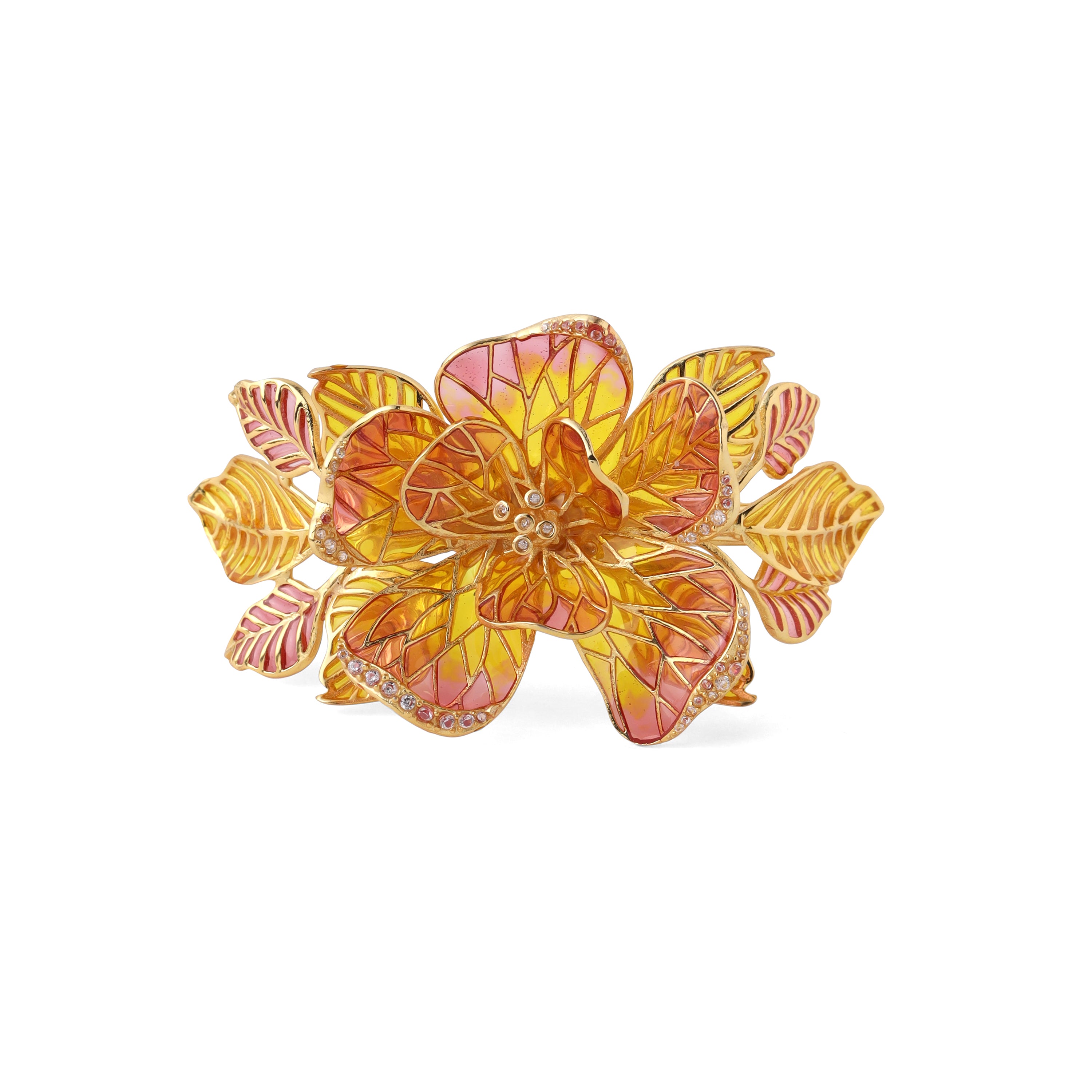 Fiore Floral Cuff - Citrine and Strawberry