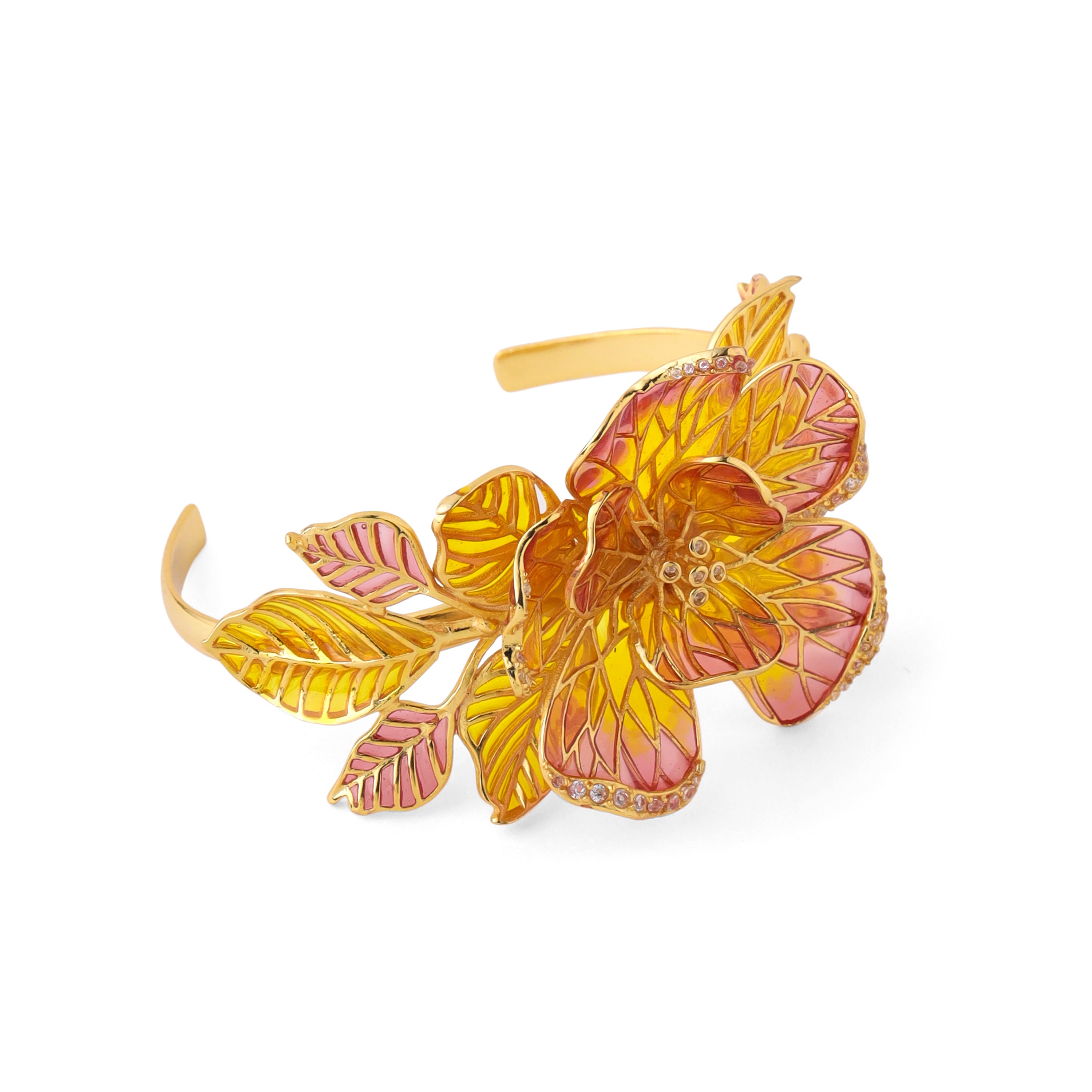 Fiore Floral Cuff - Citrine and Strawberry