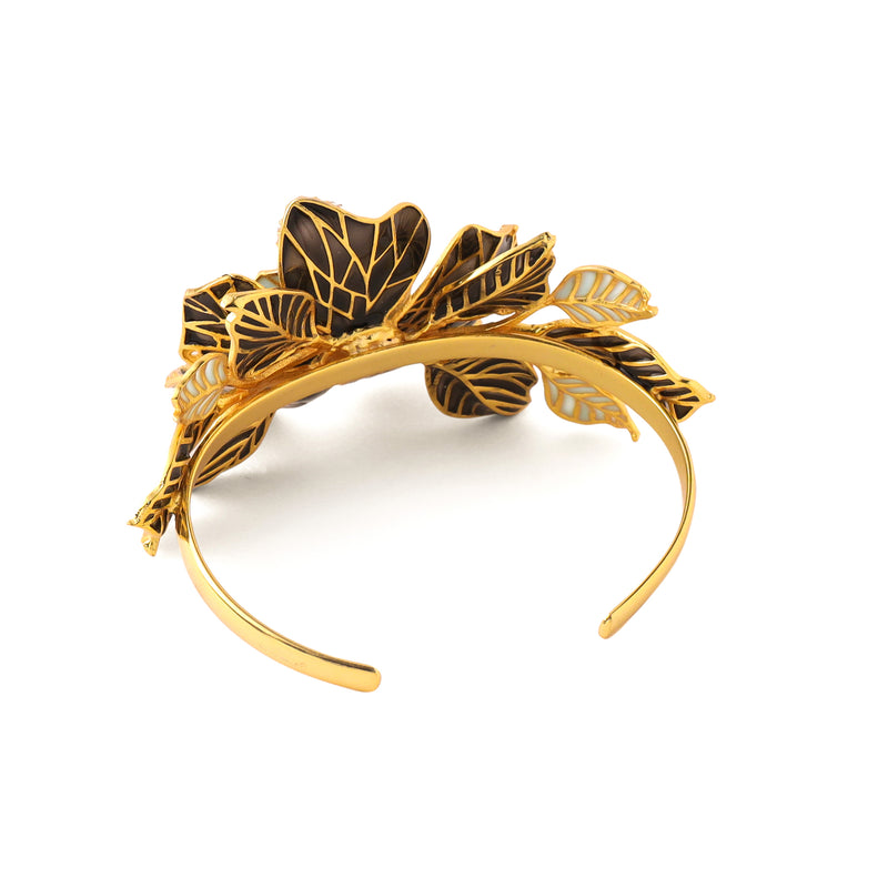 Fiore Floral Cuff - Powder Blue and Smoky