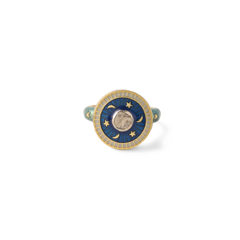 Chand Sitara Hamsa Polki Ring