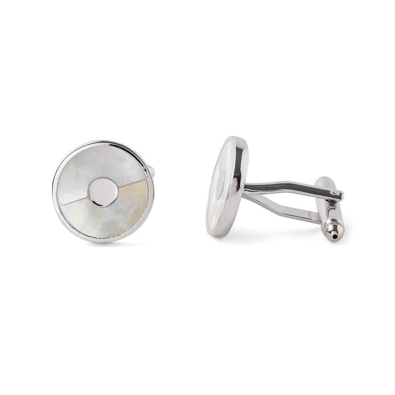 Classic mother of pearl cufflinks - White gold