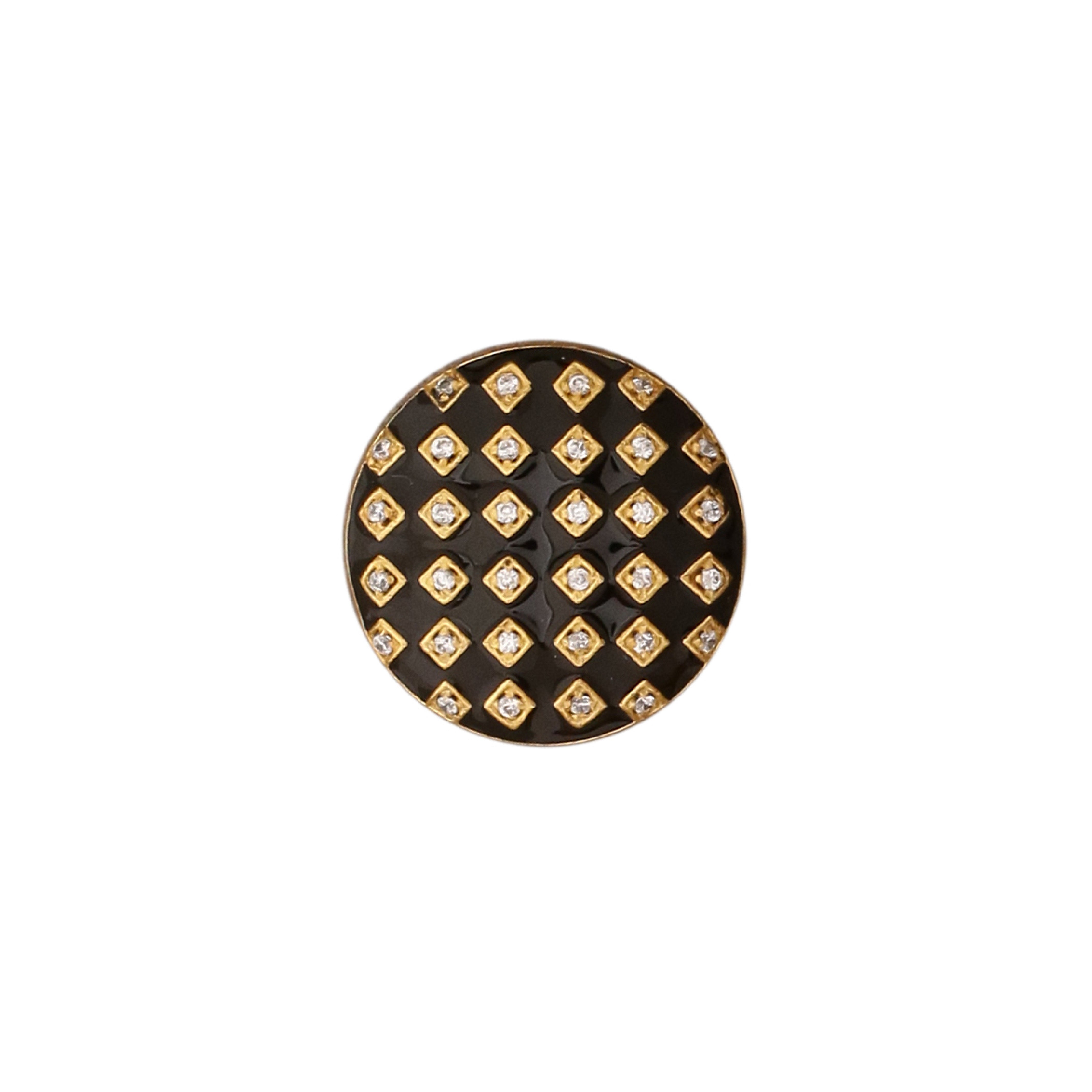 Gingham button set - Black (Set of 7 big and 6 small)