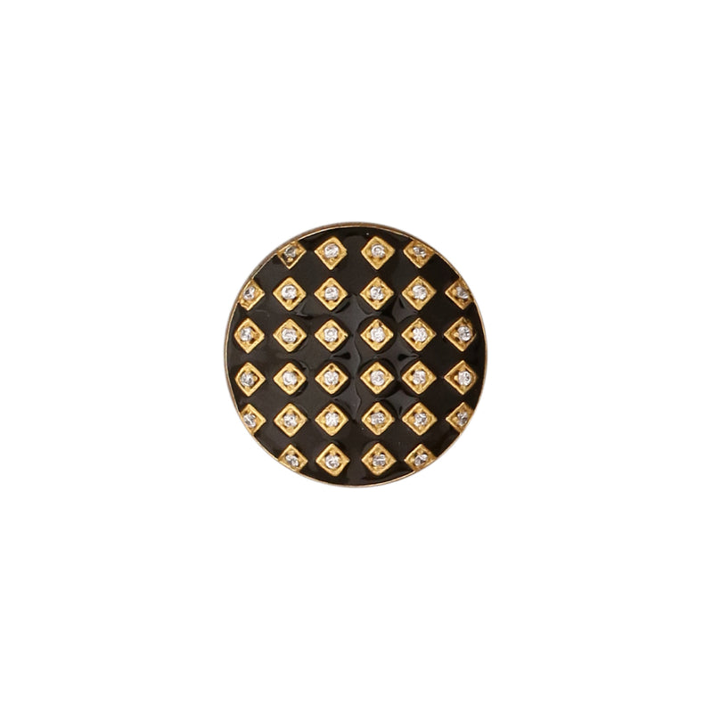 Gingham button set - Black (Set of 7 big and 6 small)