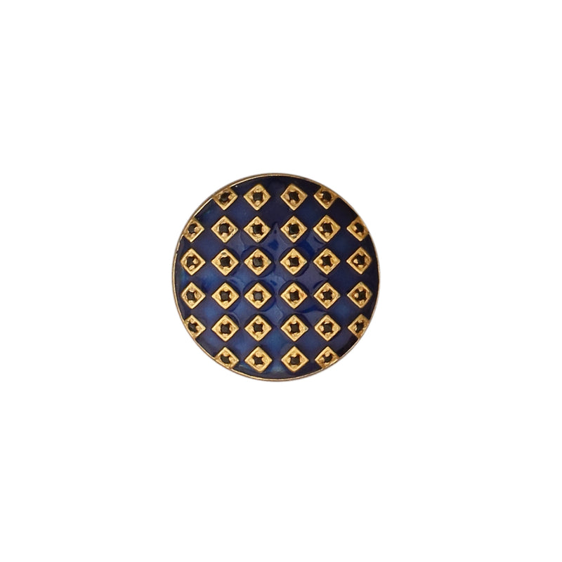 Gingham button set - Blue (Set of 7 big and 6 small)