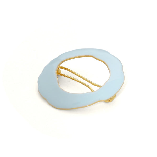 Organic round hair clip - Ice blue