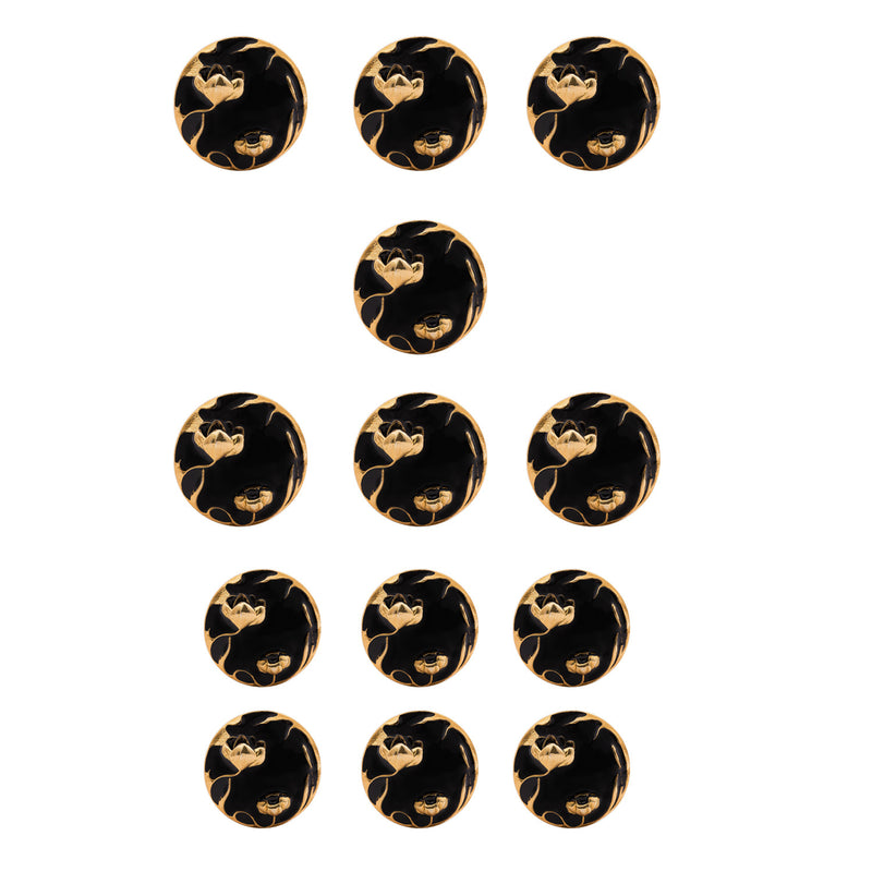 Bloom Black Buttons - AZGA