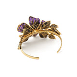 Fiore Floral Cuff - Amethyst and Smoky