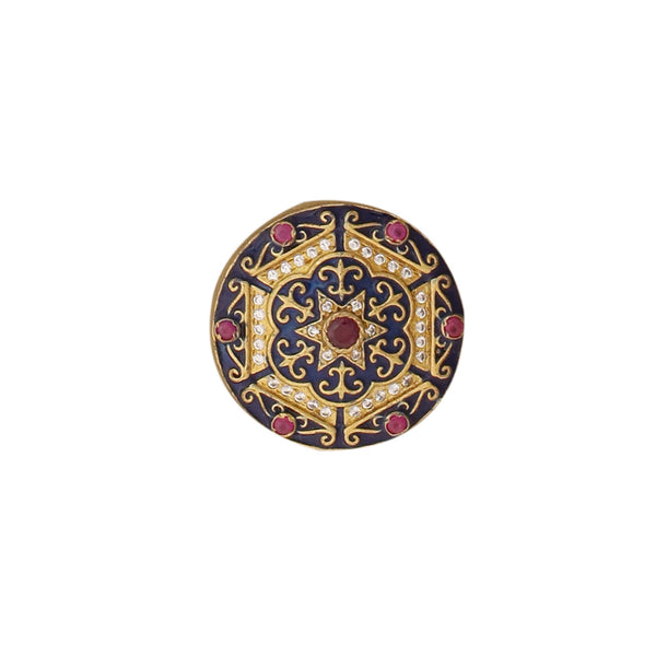 Rajputana Button - Blue (set of 7 big and 6 small)