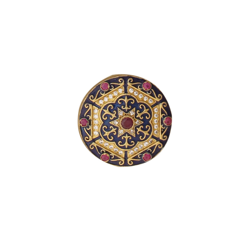 Rajputana Button - Blue (set of 7 big and 6 small)