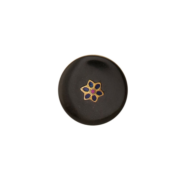 Fleur Black Onyx button (Set of 7 big and 6 small)