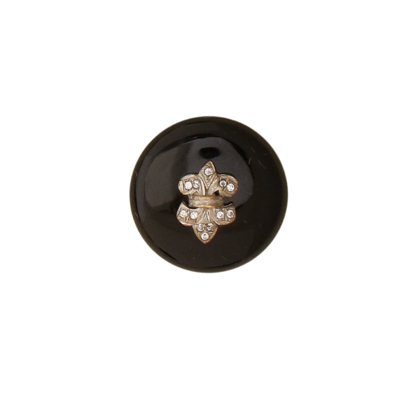 Fleur-de-lis Black Onyx button (Set of 7 big and 6 small)